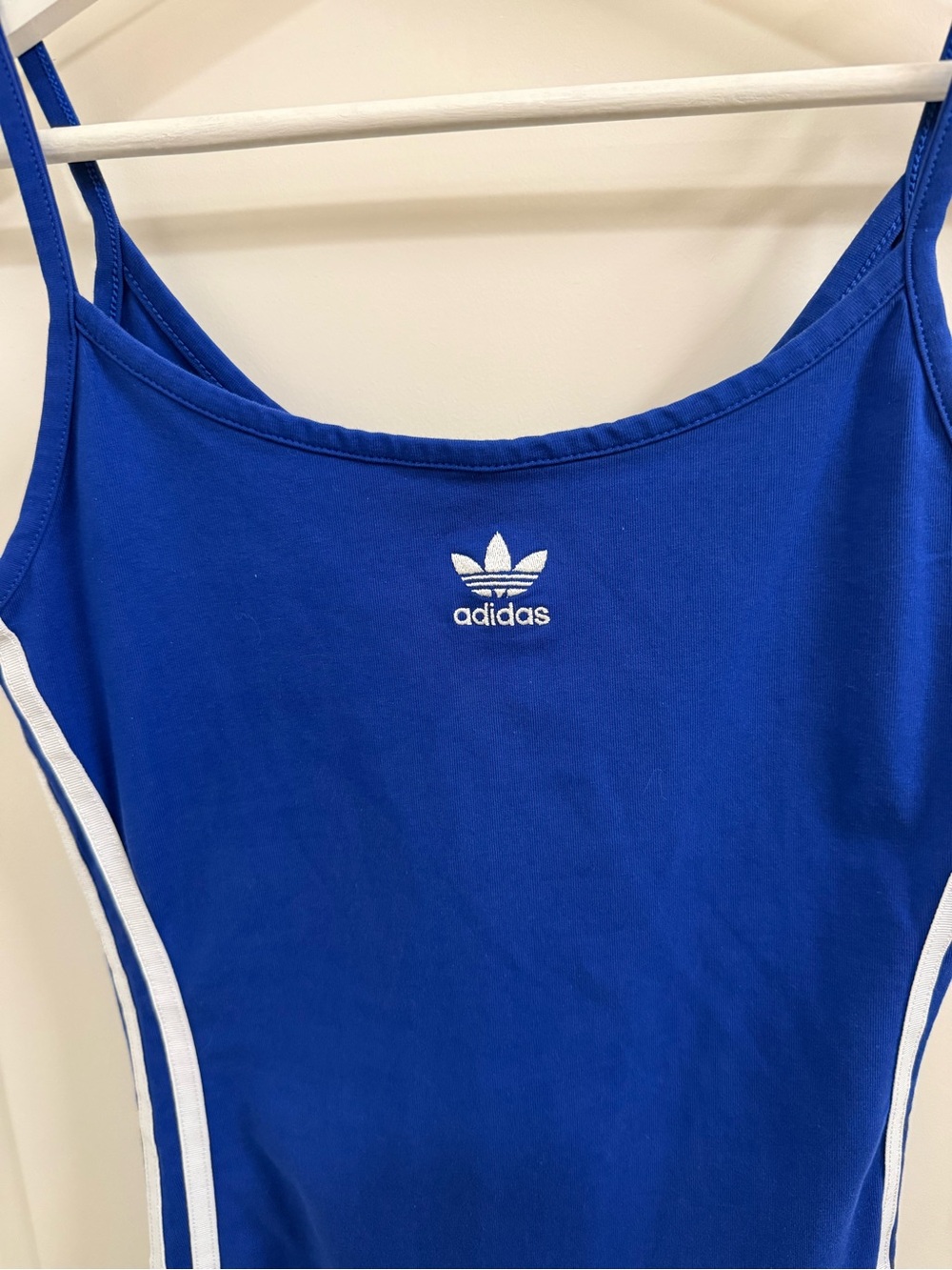 adidas Originals Women's Blue Strappy Tank Dress with Side Stripes